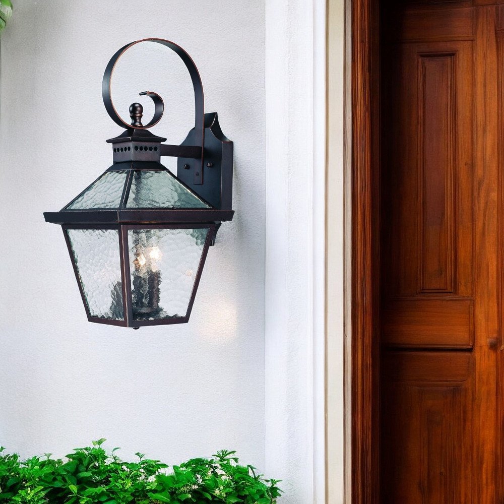 Bay Street 3-Light Architectural Bronze Wall Light HomeRoots