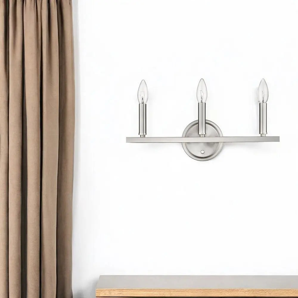 Three Light Silver Wall Sconce HomeRoots