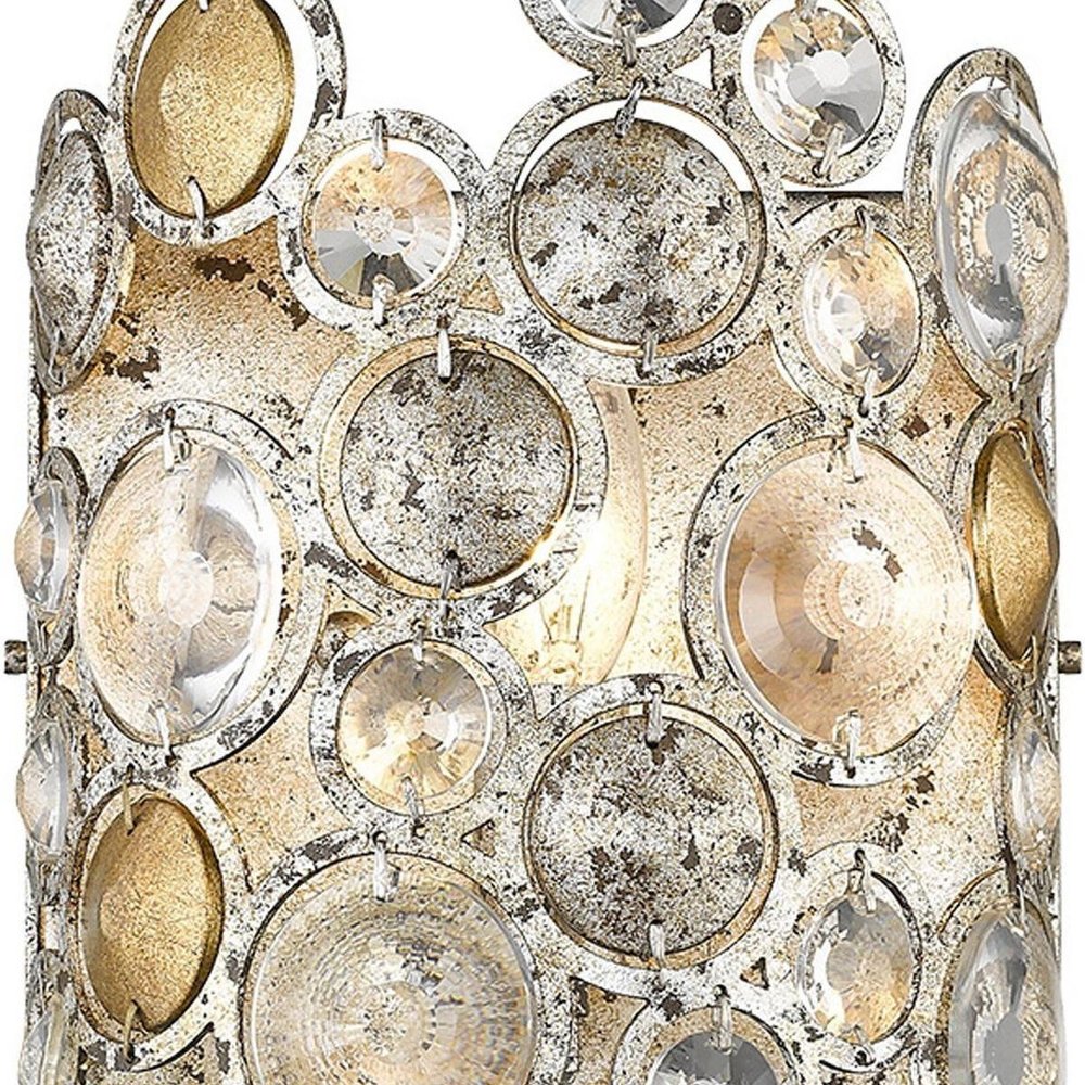 Vitozzi 1-Light Antique Silver Leaf Sconce HomeRoots