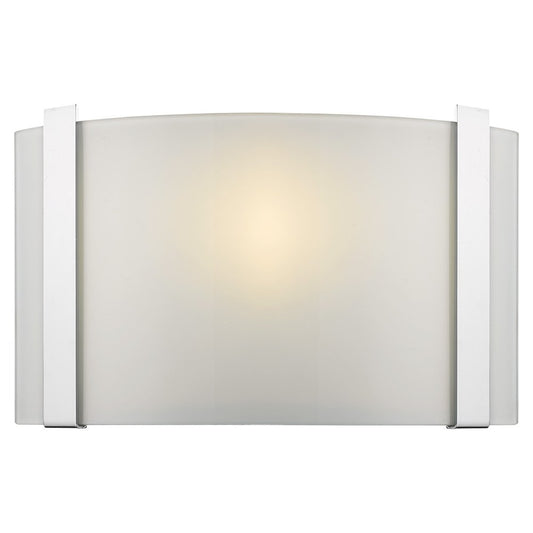 Polished Chrome Wall Sconce with Frosted Glass Shade HomeRoots
