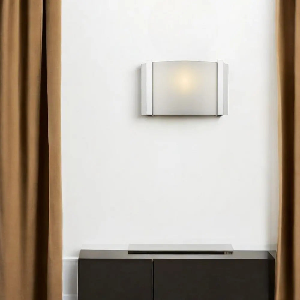 Polished Chrome Wall Sconce with Frosted Glass Shade HomeRoots