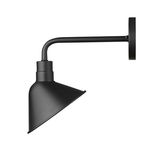 Wide Shade Matte Black LED Wall Light HomeRoots