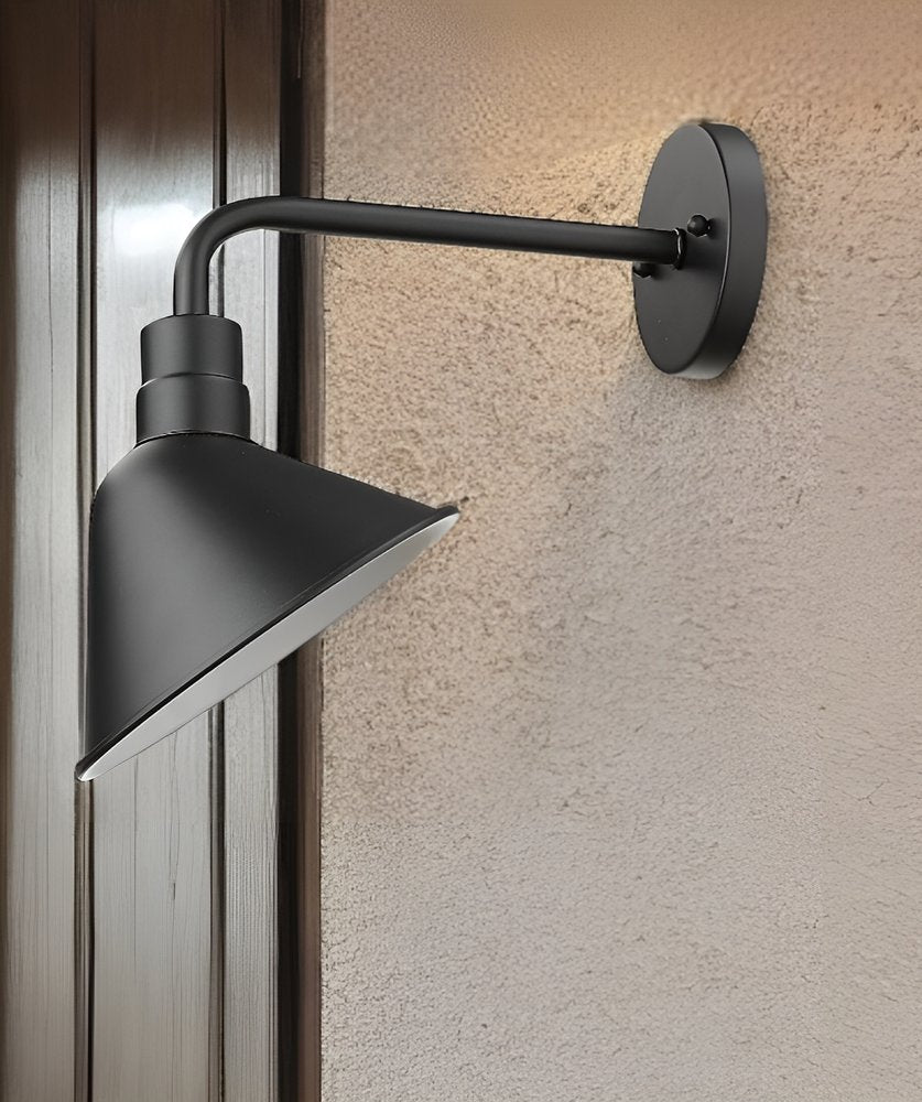 Wide Shade Matte Black LED Wall Light HomeRoots
