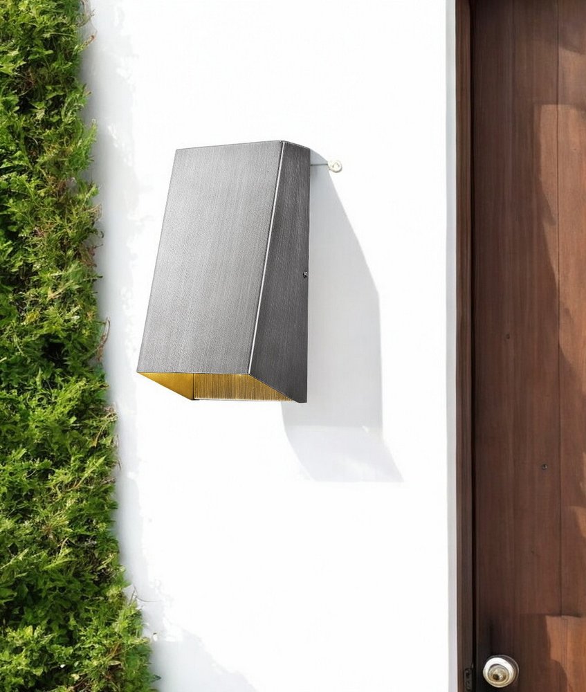 Brushed Silver Geometric Wall Sconce HomeRoots