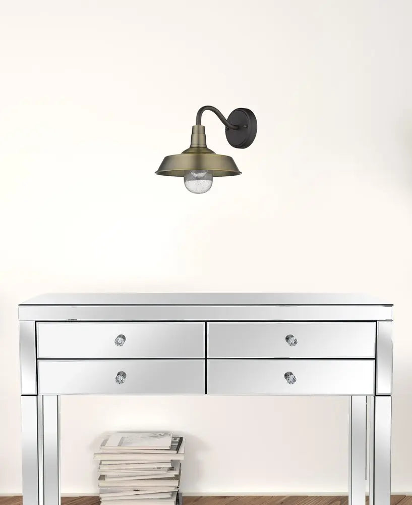 Brushed Gold Shallow Plate Shape Wall Light HomeRoots