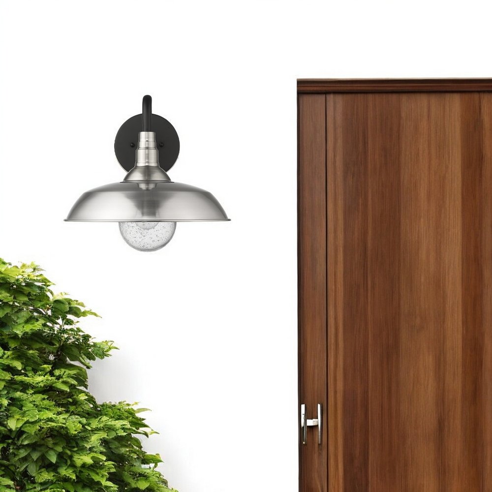 Burry 1-Light Satin Nickel Wall Light HomeRoots