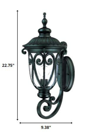 Black And Clear Seeded Dimmable Outdoor Hanging Light With Black And Clear Shades HomeRoots