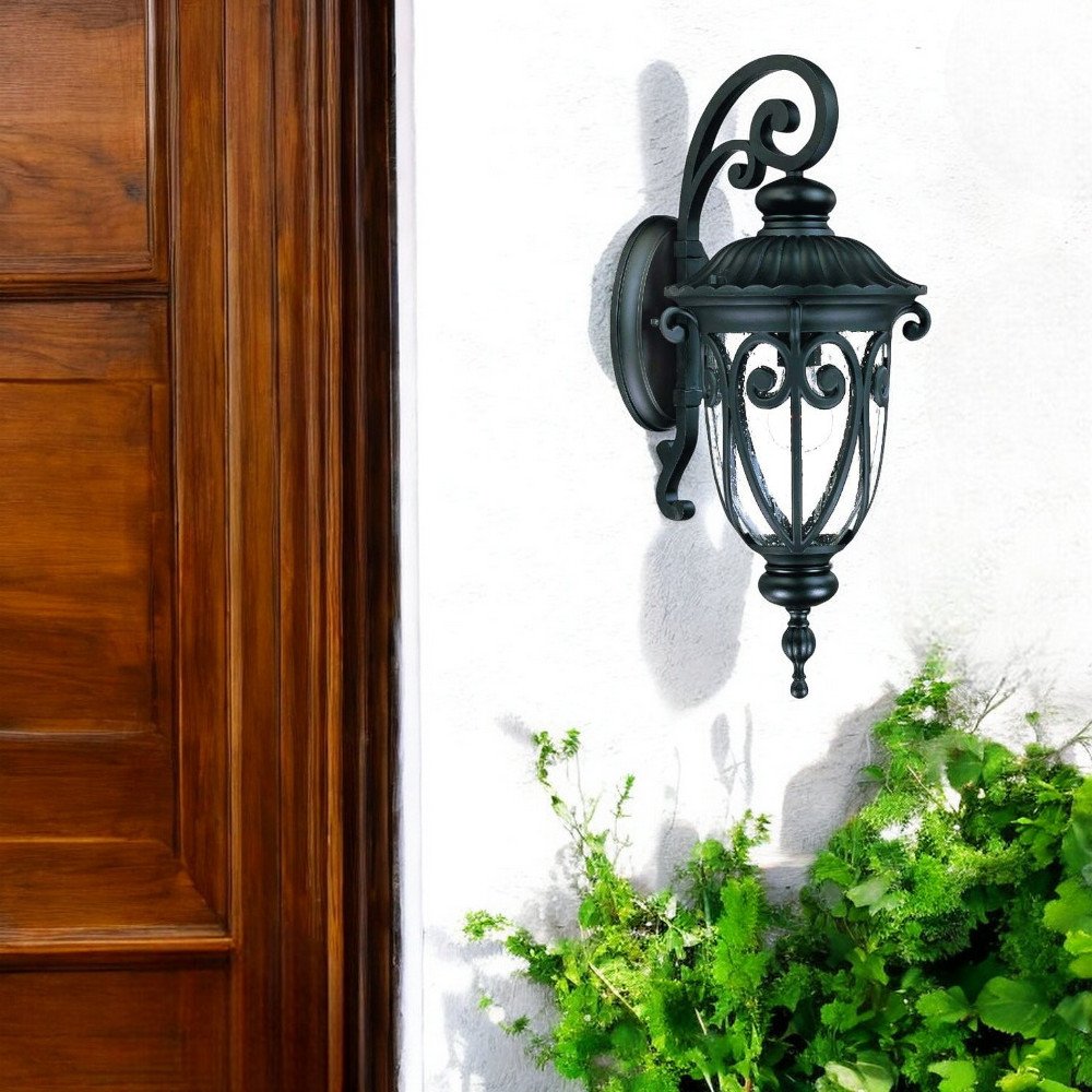 Naples 1-Light Matte Black Wall Light HomeRoots