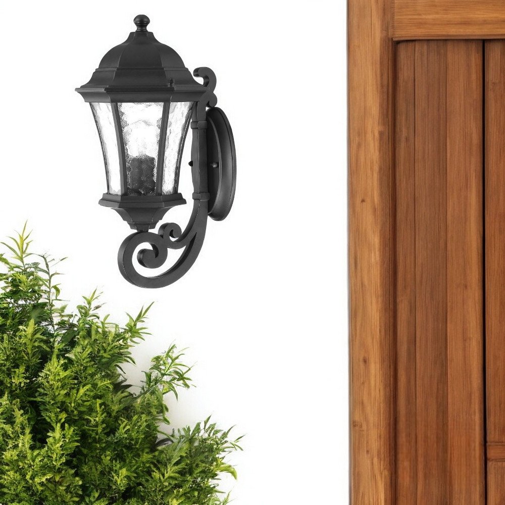Matte Black Tapered Lantern Wall Light HomeRoots