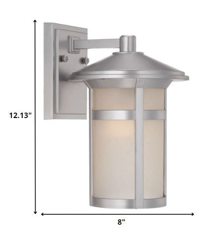 Silver And White Frosted Dimmable Outdoor Hanging Light With Silver And White Shades HomeRoots