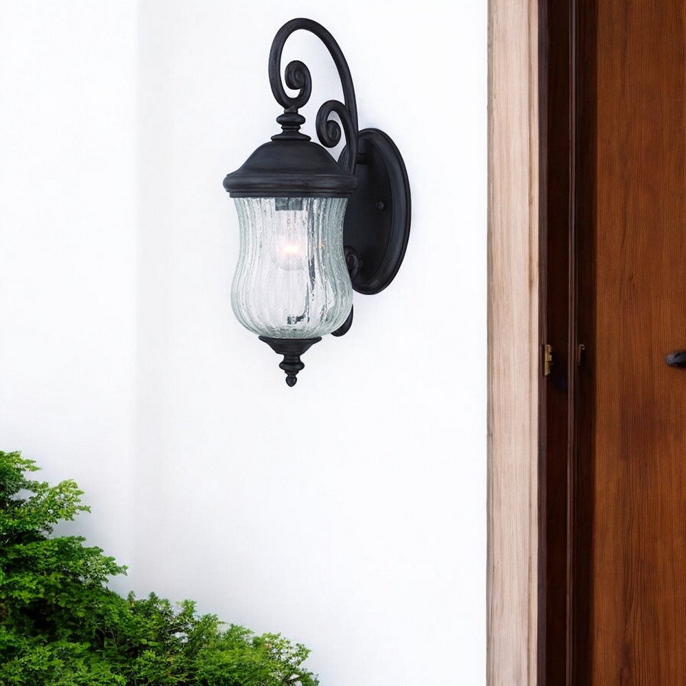 Matte Black Urn Shaped Wall Light HomeRoots