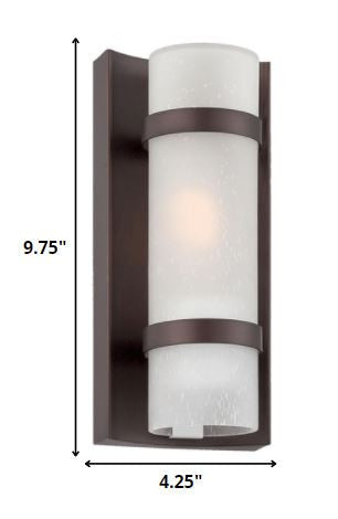 Bronze and White Glass Wall Sconce HomeRoots