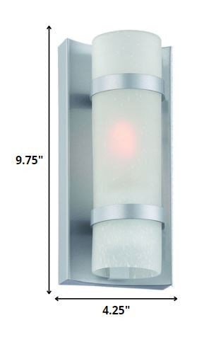 Brushed Silver and White Glass Wall Sconce HomeRoots