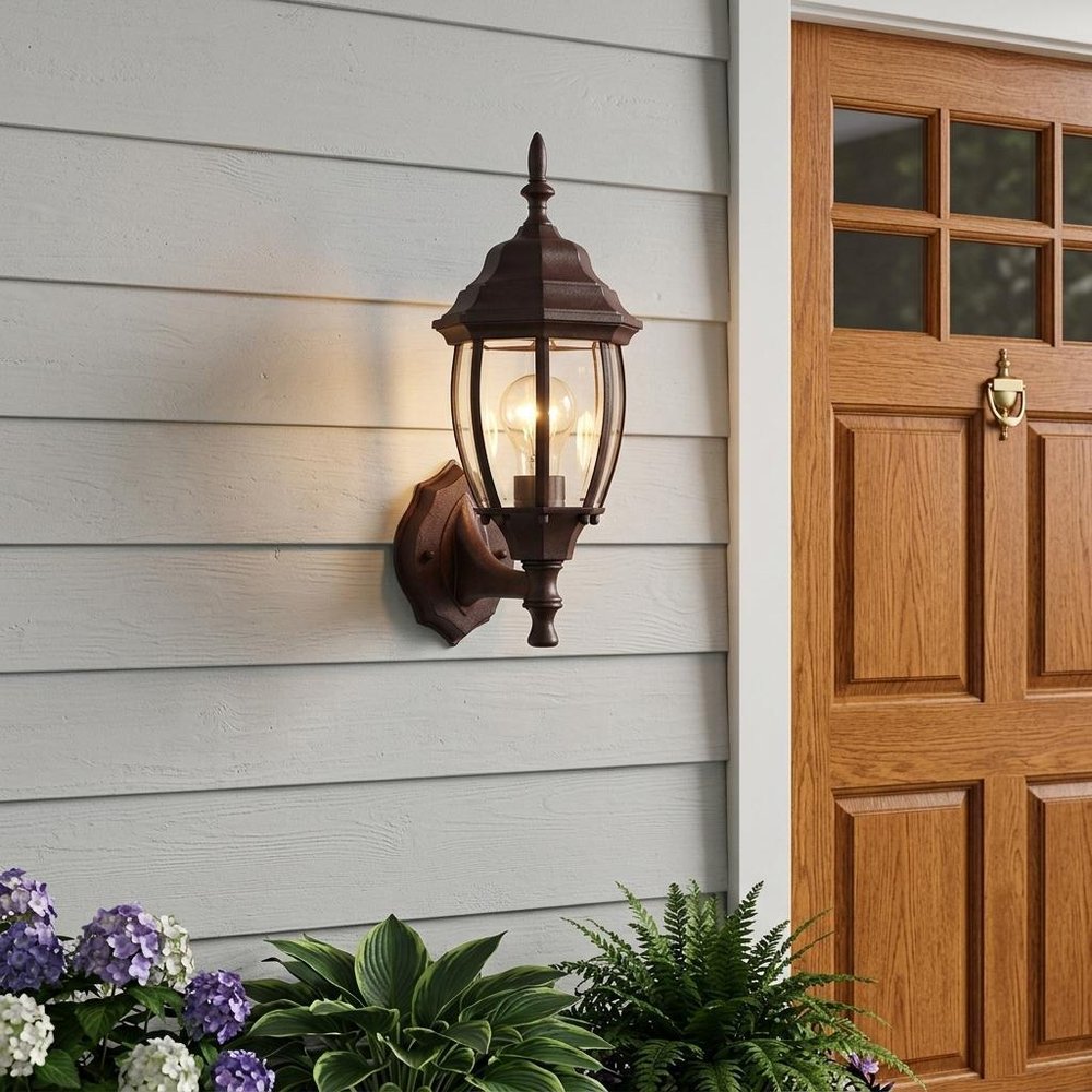 Dark Brown Globe Lantern Wall Light HomeRoots