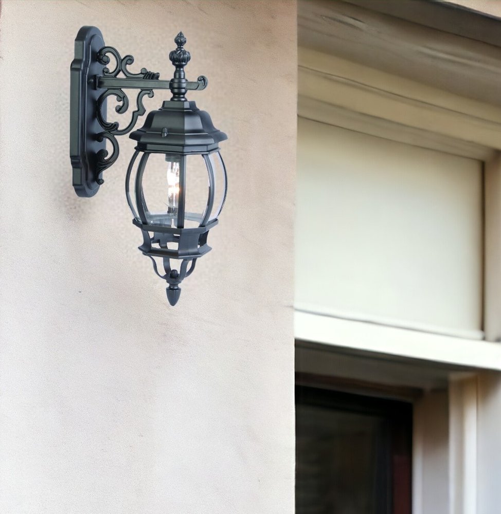 Matte Black Hanging Glass Globe Wall Light HomeRoots