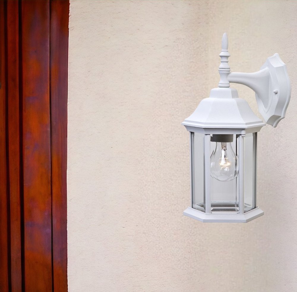 XL White Clear Glass Swing Arm Wall Light HomeRoots