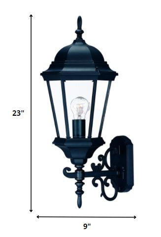 Matte Black Domed Glass Lantern Wall Light HomeRoots
