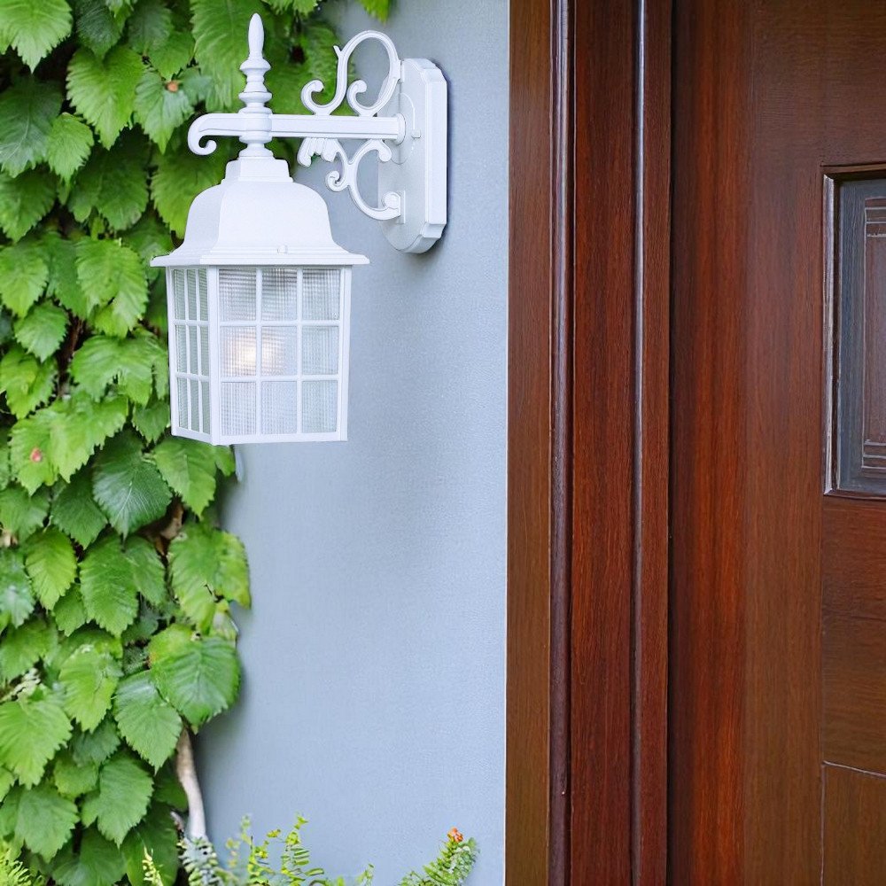 White Window Pane Lantern Wall Light HomeRoots