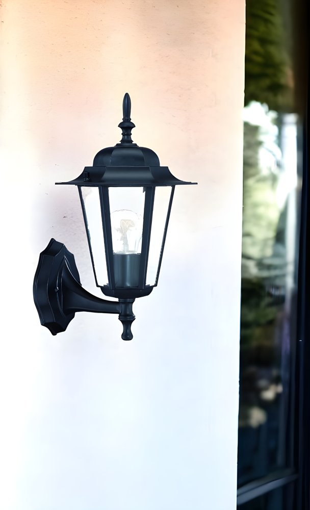 Matte Black Glass Lantern Wall Light HomeRoots