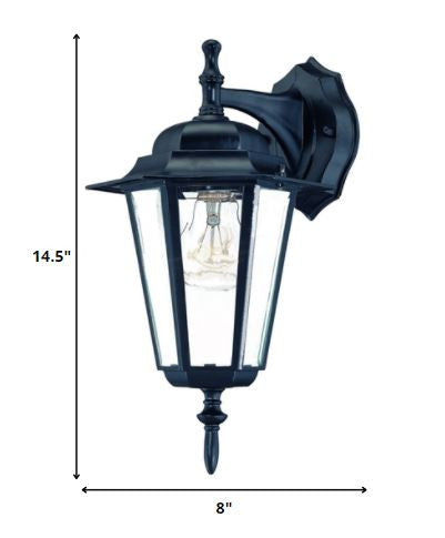 Matte Black Glass Hanging Lantern Wall Light HomeRoots
