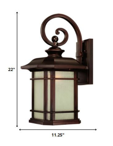 Antiqued Bronze And Clear Frosted Dimmable Outdoor Hanging Light With Antiqued Bronze And Clear Shades HomeRoots