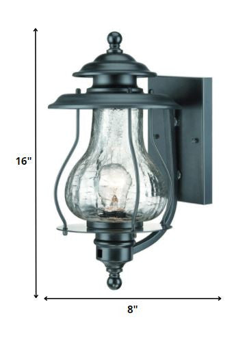 Matte Black Oil Lantern Wall Light HomeRoots