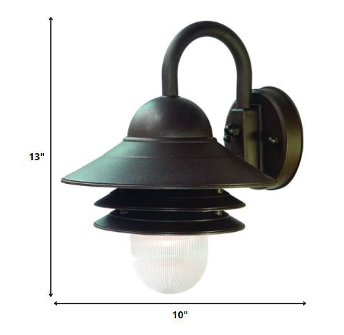 Antique Bronze Three Tier Lamp Shade Outdoor Wall Light HomeRoots