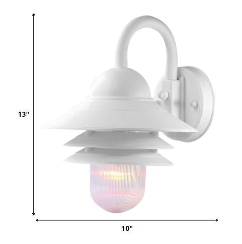 White Three Tier Lamp Shade Outdoor Wall Light HomeRoots