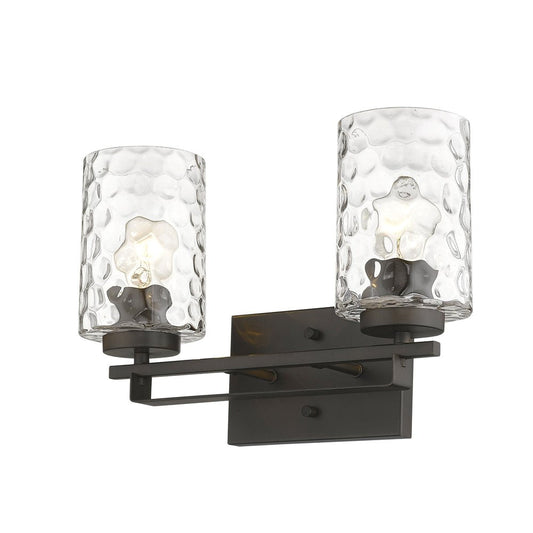 10" Black And Clear Metal Vanity Flush Mounted Sconce HomeRoots