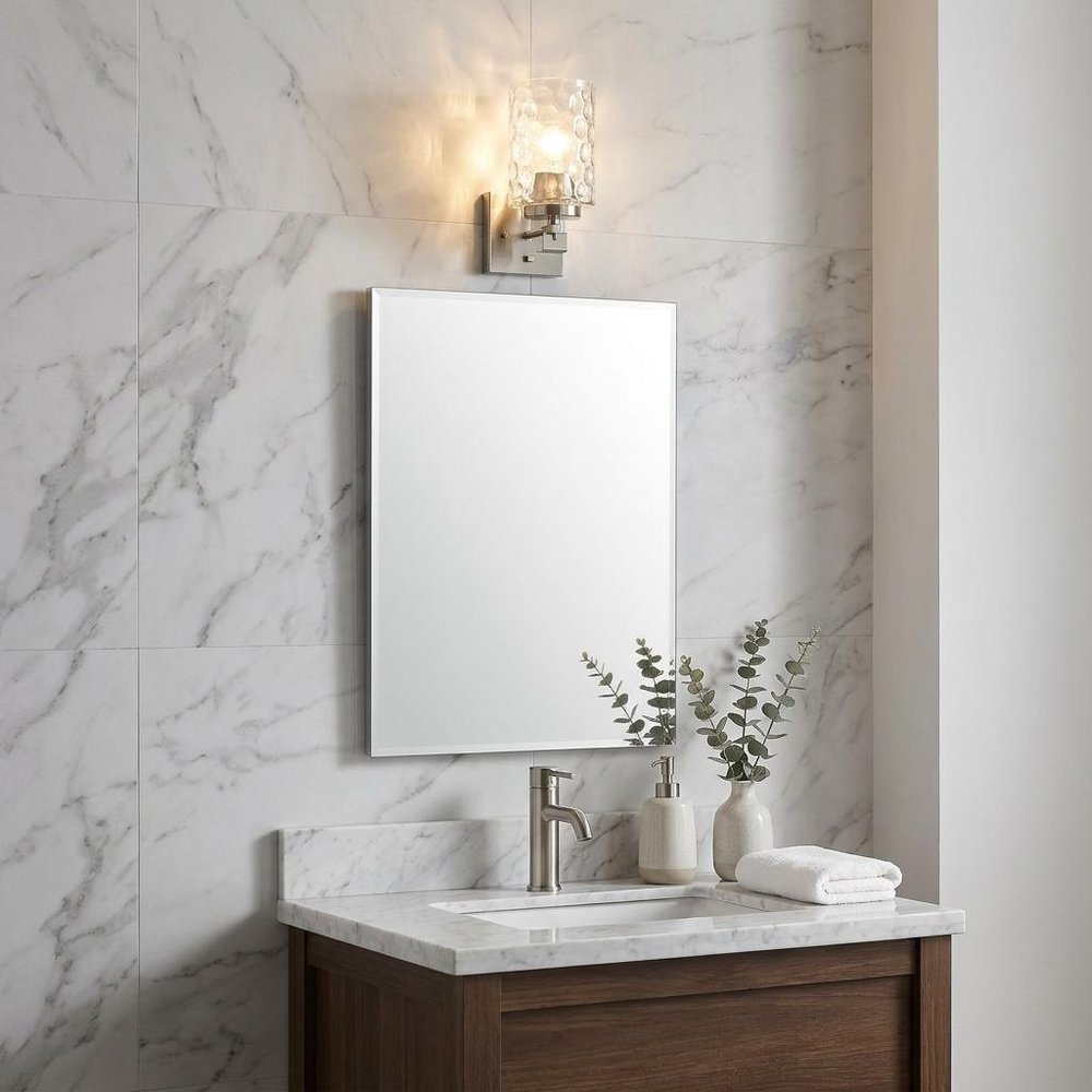 10" Silver And Clear Metal Vanity Flush Mounted Sconce HomeRoots