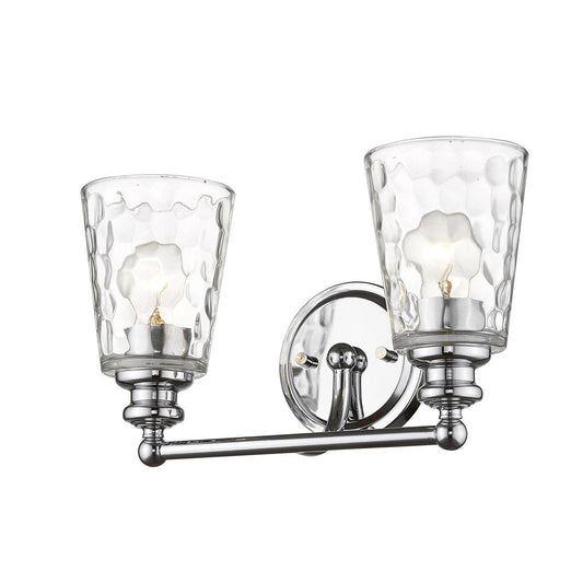 9" Silver And Clear Metal and Glass Vanity Flush Mounted Sconce
