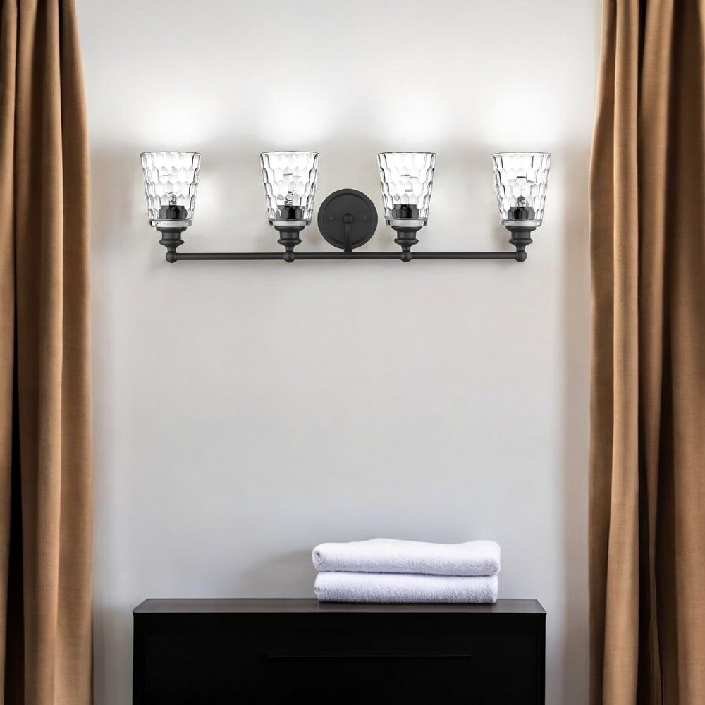 Mae 4-Light Matte Black Vanity HomeRoots
