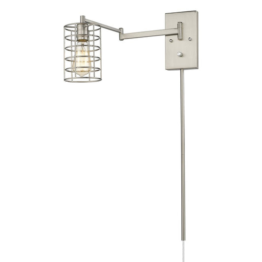 Industrial Silver Metal Wall Sconce HomeRoots