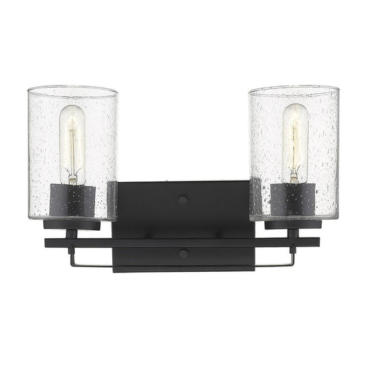 10" Black And Clear Metal Vanity Flush Mounted Sconce HomeRoots
