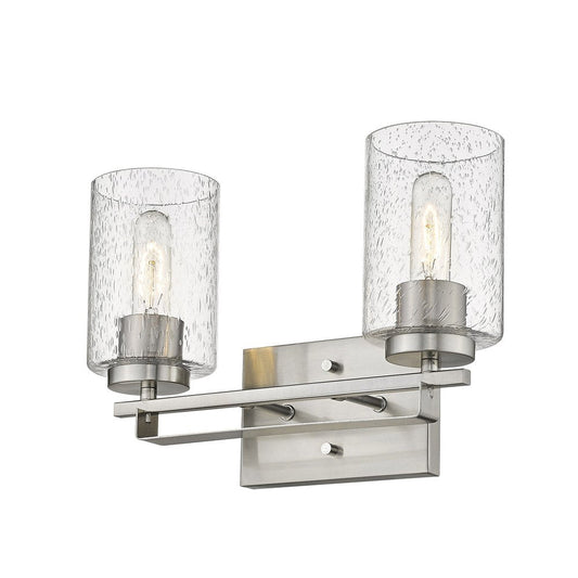 10" Silver And Clear Metal Vanity Flush Mounted Sconce HomeRoots
