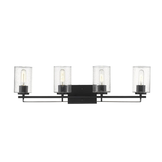 10" Black And Clear Metal Vanity Flush Mounted Sconce HomeRoots