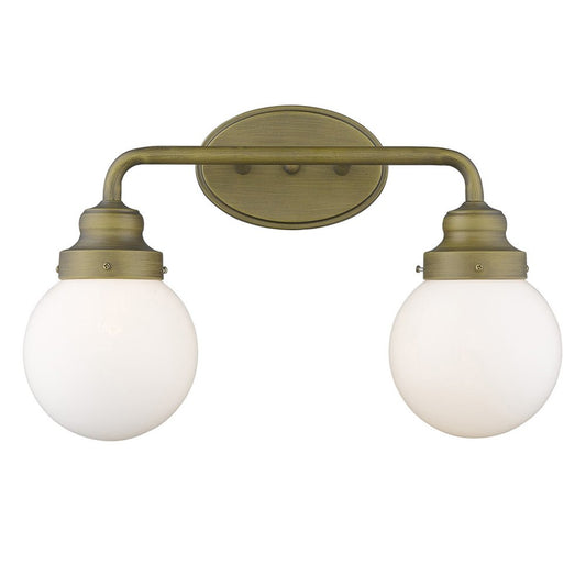 12" Brass And White Metal Vanity Flush Mounted Sconce HomeRoots