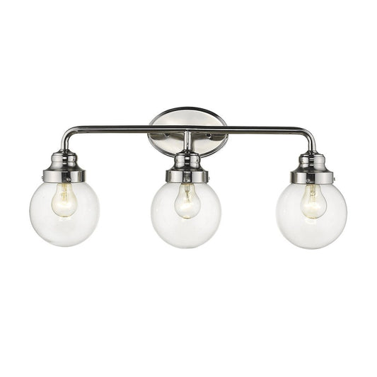12" Silver And Clear Metal and Glass Vanity Flush Mounted Sconce HomeRoots