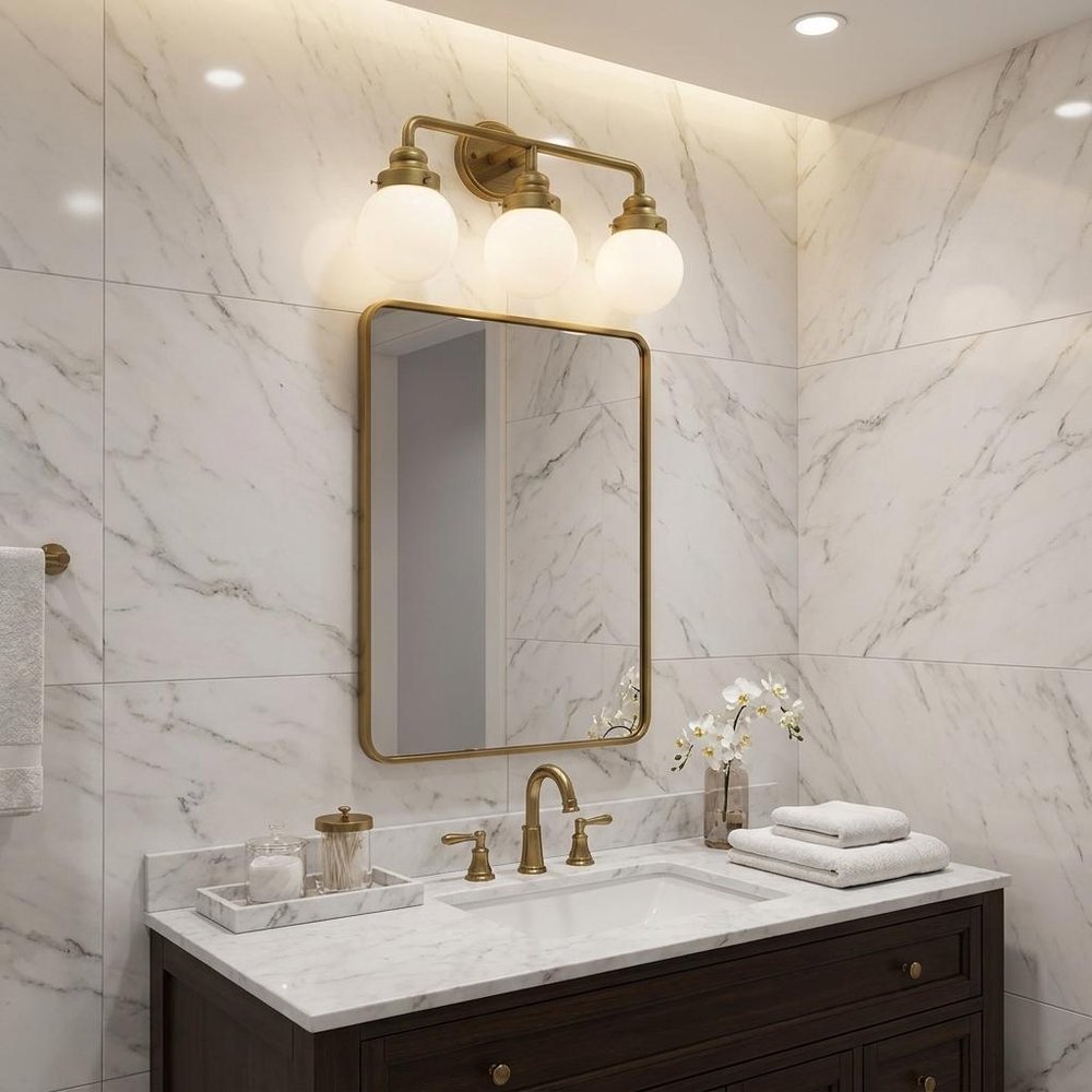 12" Brass And White Metal and Glass Vanity Flush Mounted Sconce HomeRoots