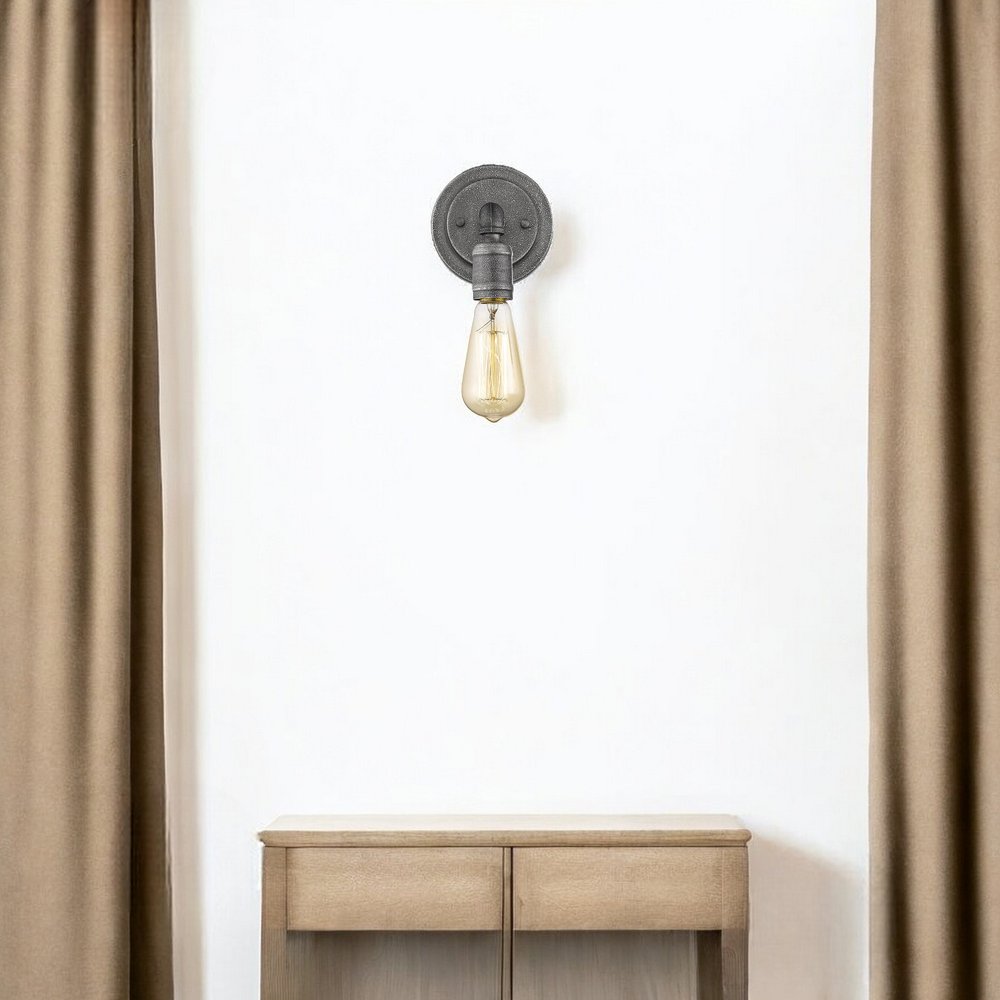 Industrial Textured Gray Wall Light HomeRoots