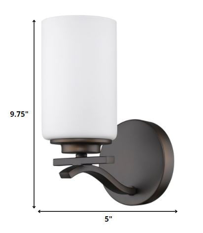 One Light Bronze and Glass Wall Sconce HomeRoots