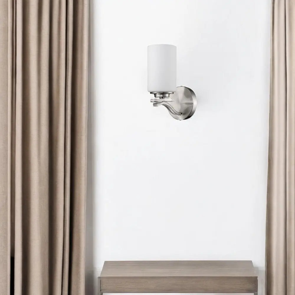 One Light Silver and Glass Wall Sconce HomeRoots