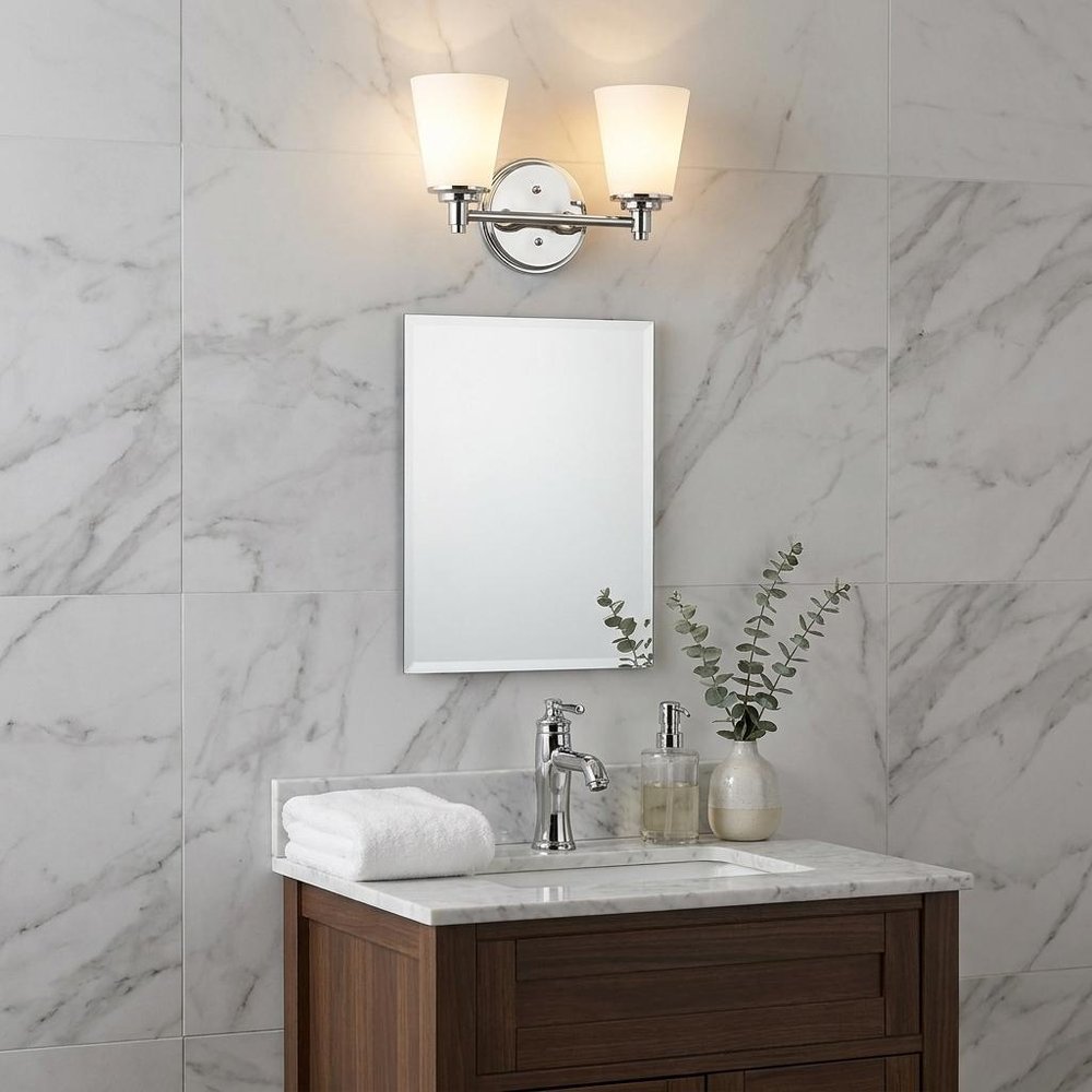 10" Silver And White Metal and Glass Vanity Flush Mounted Sconce HomeRoots