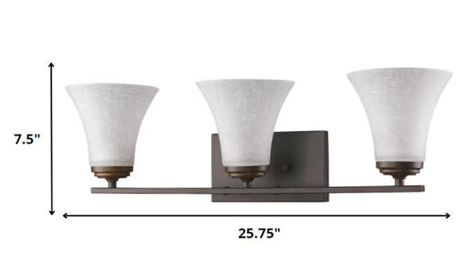 8" Bronze And White Metal and Glass Vanity Flush Mounted Sconce HomeRoots