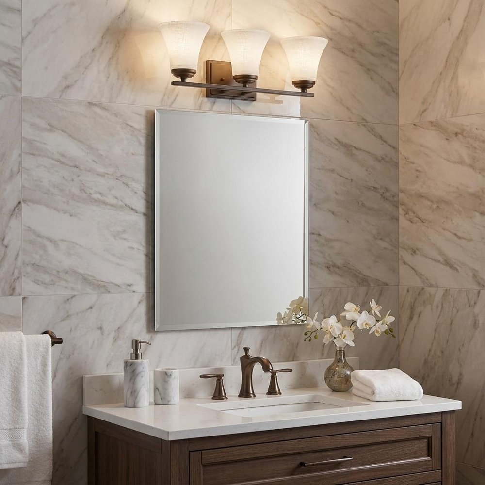 8" Bronze And White Metal and Glass Vanity Flush Mounted Sconce HomeRoots