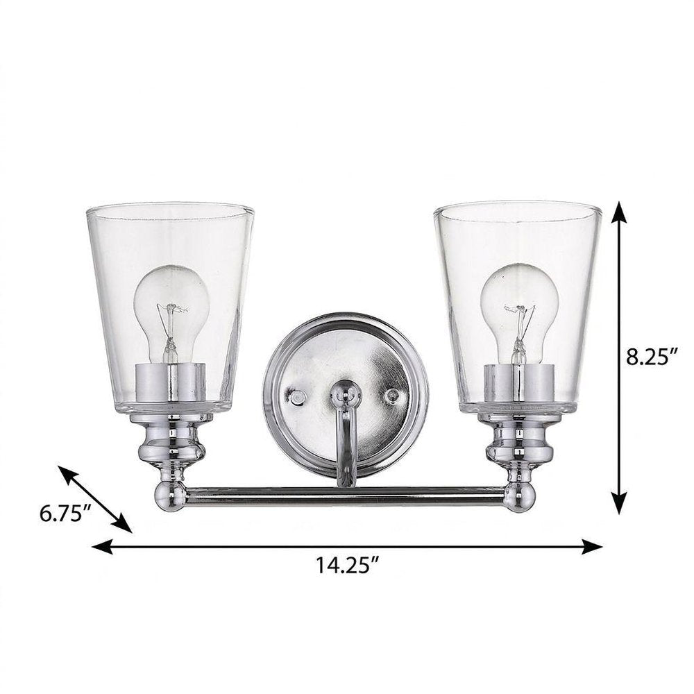 8" Silver And Clear Metal Vanity Flush Mounted Sconce HomeRoots