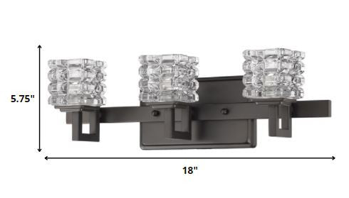 Coralie 3-Light Oil-Rubbed Bronze Sconce With Pressed Crystal Shades HomeRoots