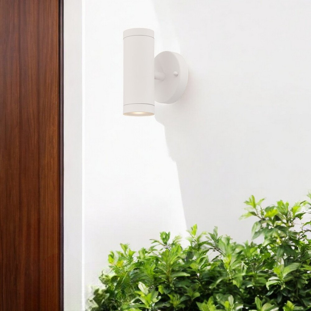 White LED Two Light Can Shape Wall Sconce HomeRoots