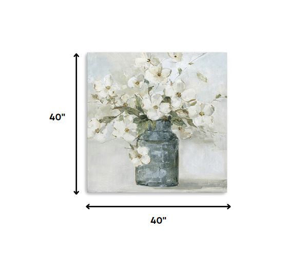 20" x 20" Watercolor Soft Pastel Dogwood Bouquet Canvas Wall Art HomeRoots
