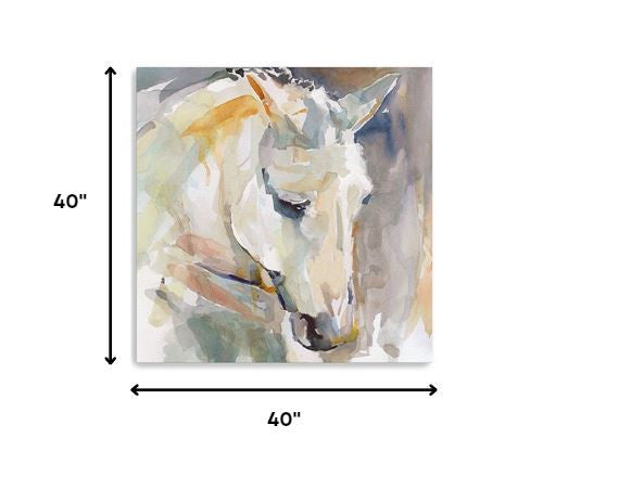 20" x 20" Abstract Watercolor Horse Canvas Wall Art HomeRoots